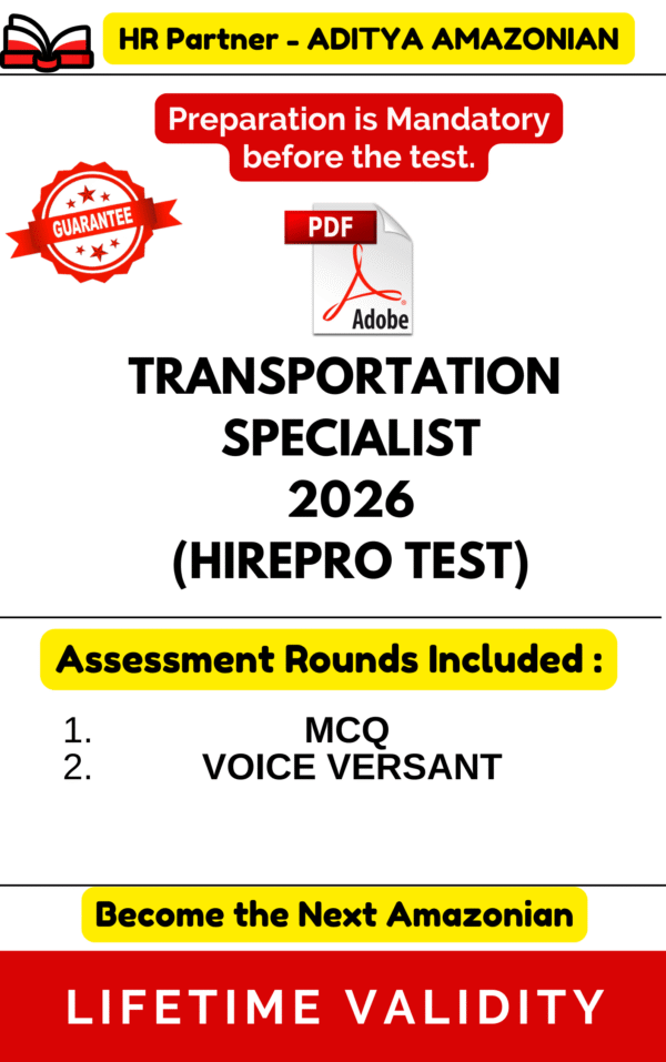 TRANSPORTATION SPECIALIST FTC 2026 COMPLETE ASSESSMENT PDF ( Hirepro )