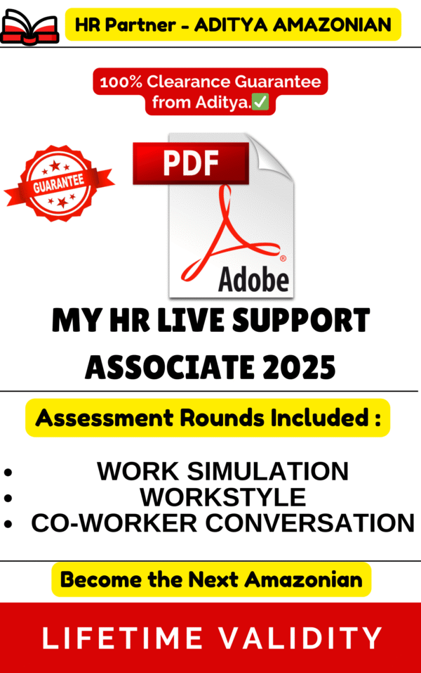 MY HR LIVE SUPPORT COMPLETE ASSESSMENT TEST PDF