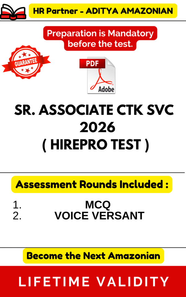 Sr. ASSOCIATE CTK SVC COMPLETE ASSESSMENT PDF HIREPRO 2026