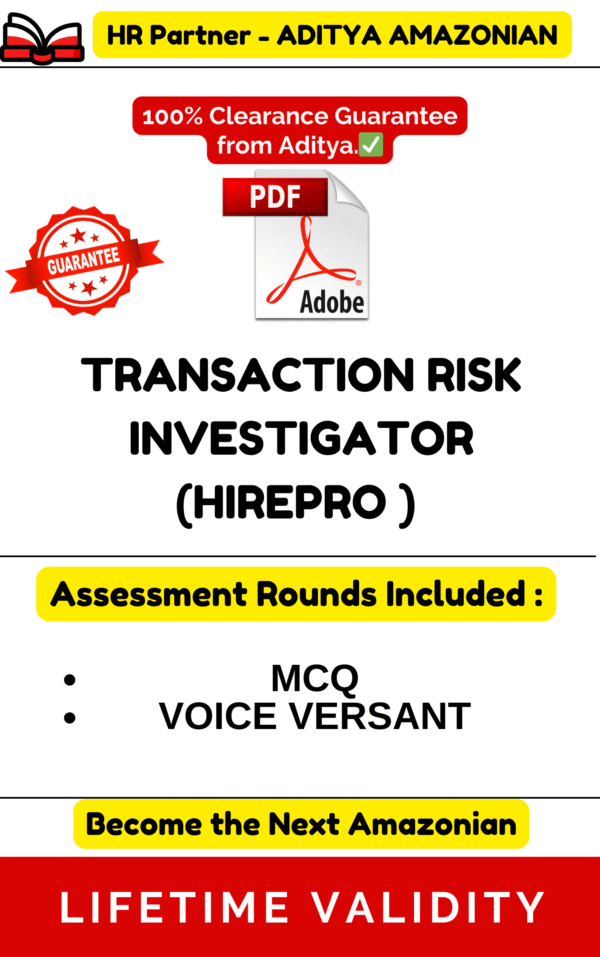TRANSACTIONS RISK INVESTIGATOR TEST PDF ( HIREPRO ) 2025