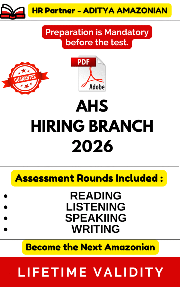 AHS ( Account Health Specialist ) - HIRING BRANCH ASSESSMENT TEST 2026 PDF