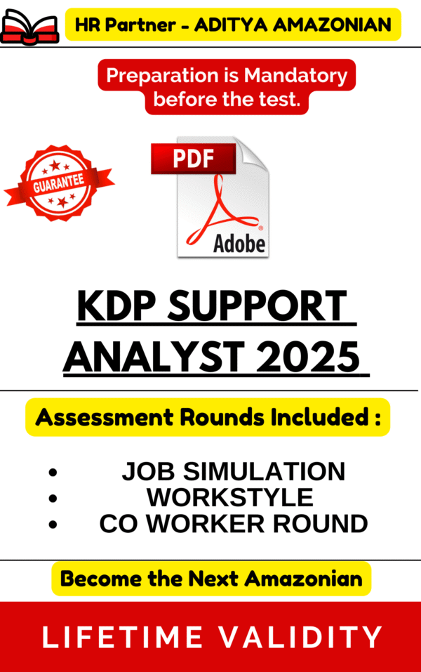 KDP SUPPORT ANALYST ASSESSMENT TEST PDF ( AMAZONJOBS )