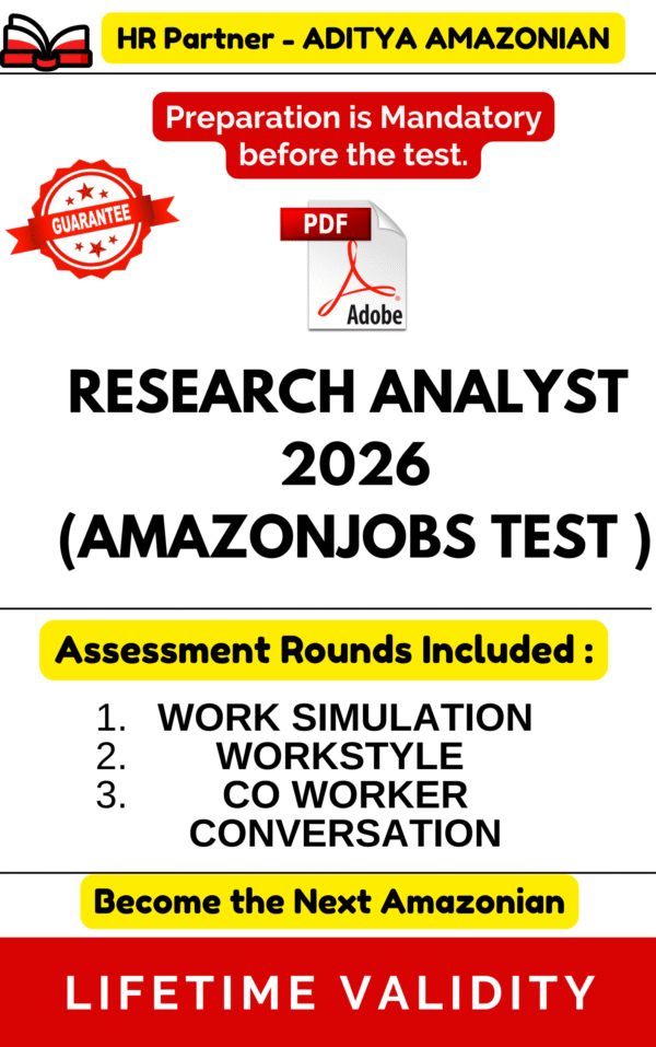 RESEARCH ANALYST 2026 COMPLETE ASSESSMENT TEST PDF (AMAZONJOBS)