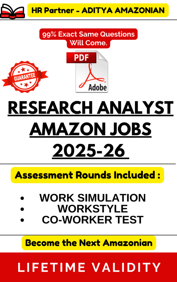 RESEARCH ANALYST 2025-26 COMPLETE ASSESSMENT TEST PDF (AMAZONJOBS)