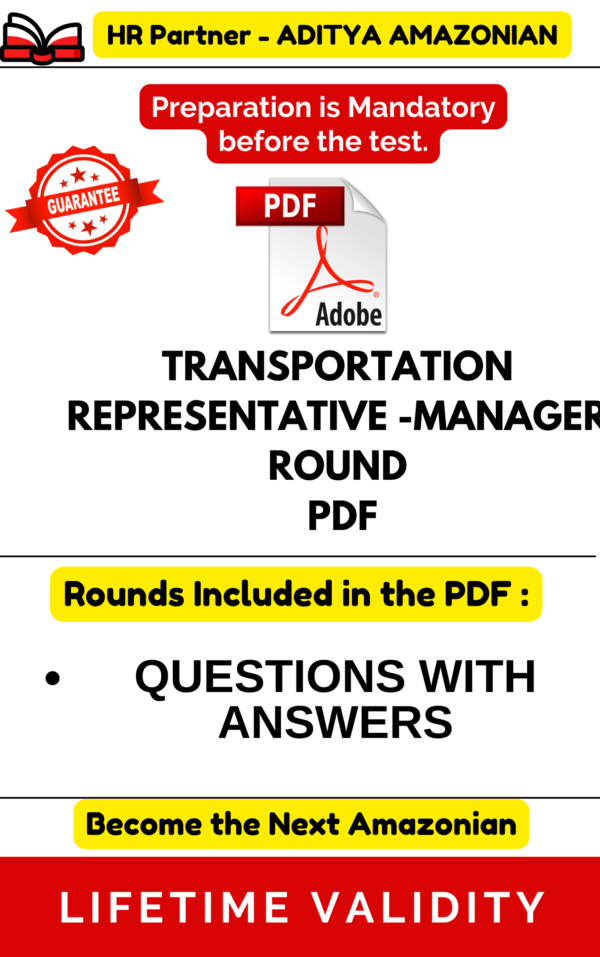 TRANSPORTATION REPRESENTATIVE /SPECIALIST MANAGER ROUND PDF