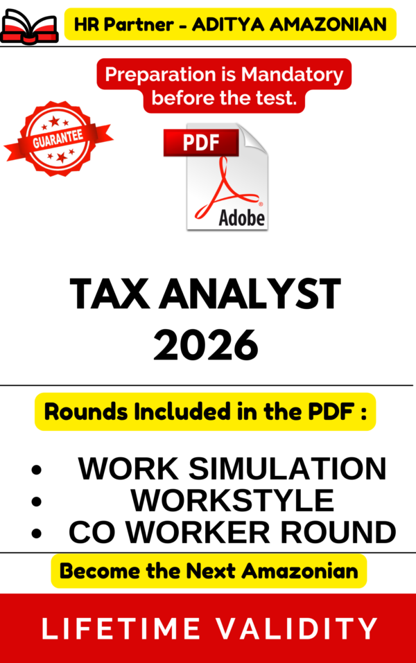 TAX ANALYST 2026 COMPLETE ASSESSMENT TEST PDF (AMAZONJOBS)