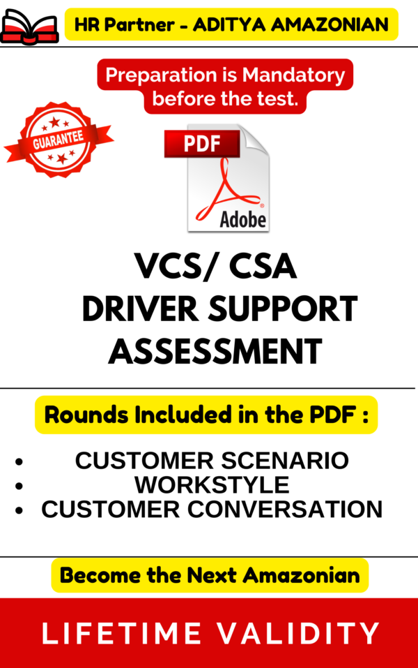 VCS/CSA - DRIVER SUPPORT COMPLETE ASSESSMENT PDF - 100% Clearance