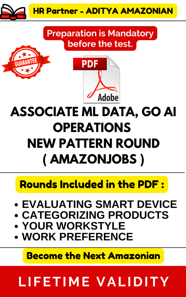 ASSOCIATE ML DATA, GO AI OPERATIONS AMAZONJOBS (NEW ) COMPLETE ASSESSMENT TEST PDF