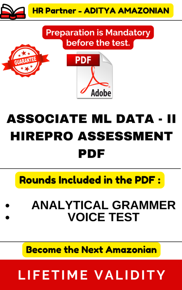 ASSOCIATE ML DATA - II ( HIREPRO ) 2026 COMPLETE ASSESSMENT PDF