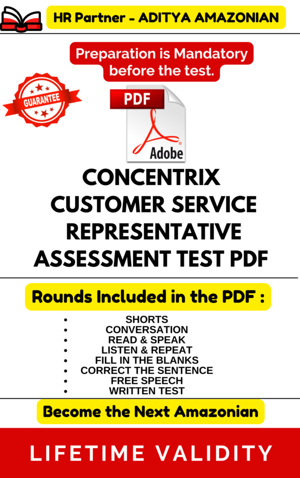 CONCENTRIX CUSTOMER SERVICE REPRESENTATIVE ASSESSMENT TEST PDF