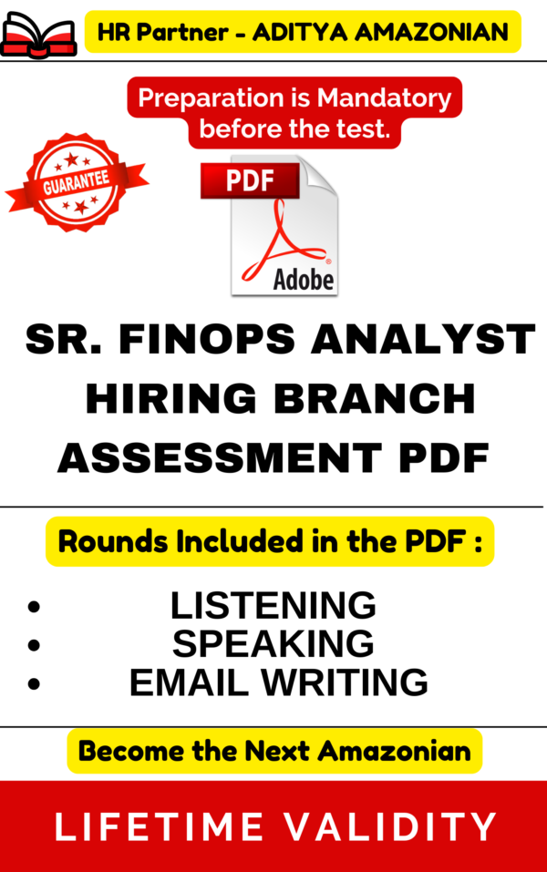 Sr. Finops Analyst HIRING BRANCH ASSESSMENT TEST 2026 PDF